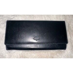 RM Williams Women's Clutch Leather Wallet Black Leather Australia Vintage